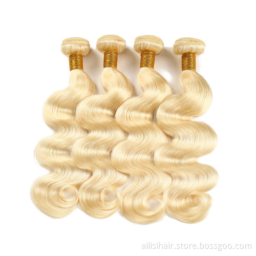 10A Raw Virgin Natural 613 Blonde Hair Bundles With Lace Frontal Closure Best 100 Percent Pure Chinese Hair Bundles